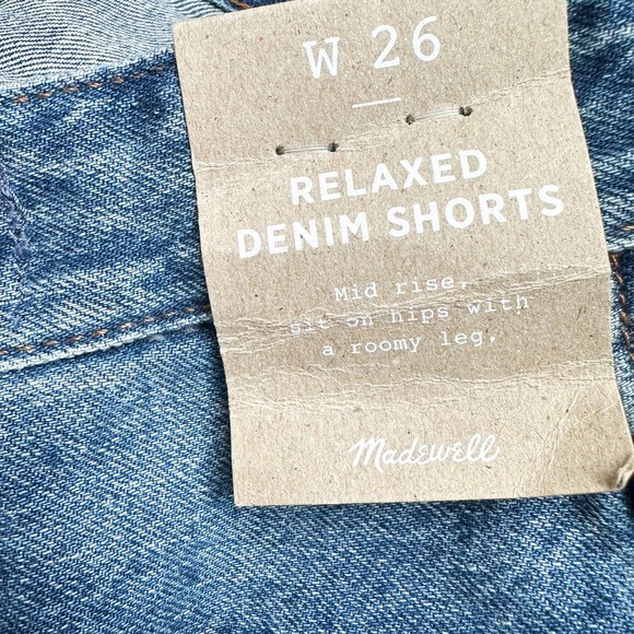 Madewell Relaxed Cut Off Mid-Rise Denim Shorts NWT Size 26 - Picture 9 of 11